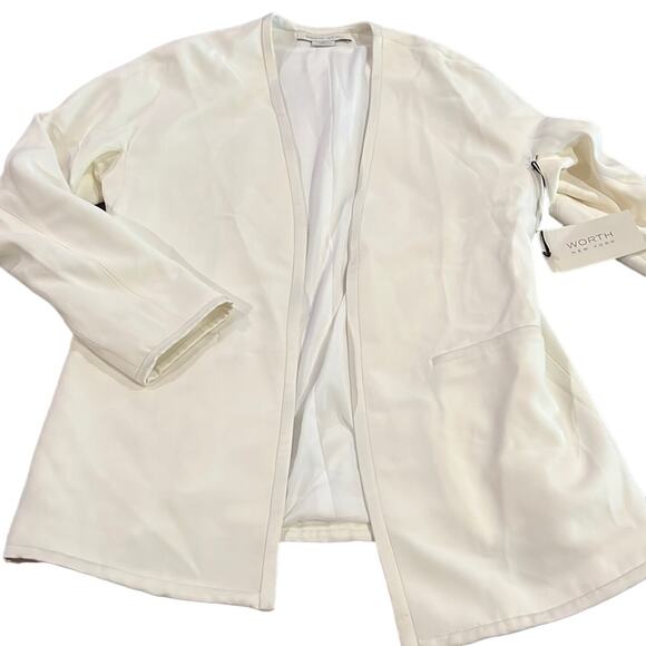 worth ny ivory stretch crepe beverly jacket size XS NWT - Picture 1 of 5